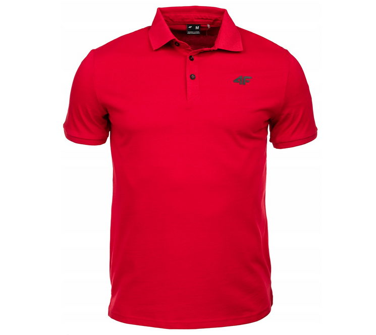 Zdjęcie produktu Koszulka Polo męska 4f czerwone Bawełna